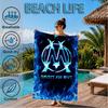 Flame Logo Design Printed Microfiber Beach Towel, Soft And Absorbent, Quick-Dry, Ideal for Summer Travel, Beach Essential, Swimming Pool