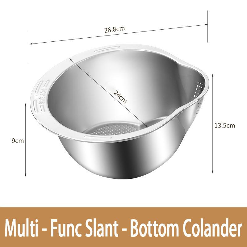 Stainless Steel Rice Washing Bowl Fine Mesh Strainer Rice Strainer Fruit and Vegetable Strainer Kitchen Tools