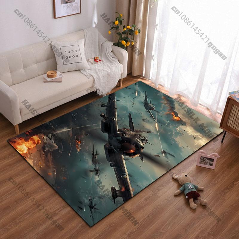 Aerial combat intense war scene carpet Yoga living room room decor children's crawling mat doormat area rug games mat