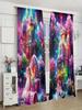 2 PCS- Crystal castle pattern printed curtains of the Forest Elf Princess, window decorations, home decorations, room decoration