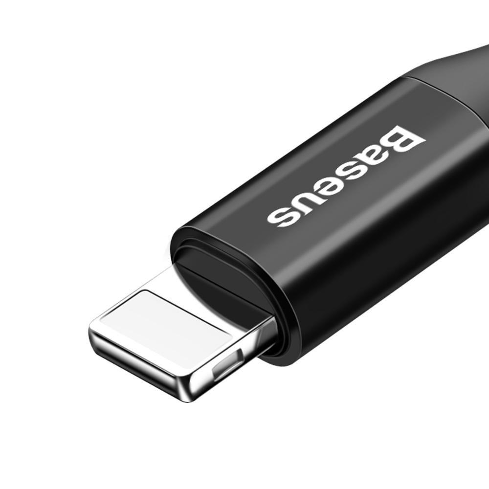 Cablu USB-A la Lightning în spirală Baseus de 1 m - negru