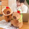 Capybara Plush Huggable Toy With Unique Food Designs And Soft Short Plush Fabric