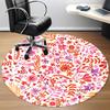 1 Stück Stuhlteppich mit Blumenmuster für das Büro, rutschfest, maschinenwaschbarer Teppich für Büro, Zimmer - Polyester, maschinell hergestellt yy251029132