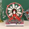 Rotating Christmas Ferris Wheel with LED Lights Musical Holiday Desktop Ornament Tabletop Decoration for Home Office