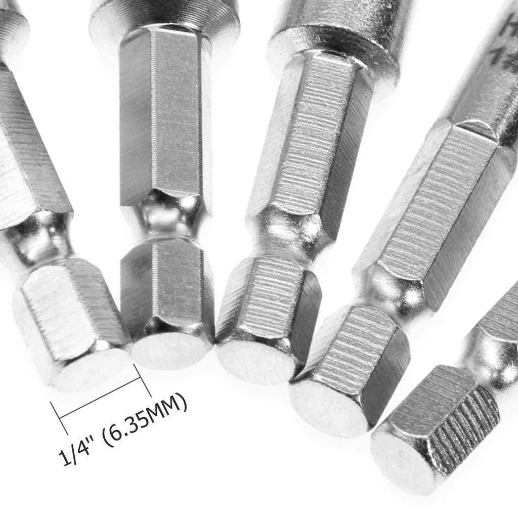 Damaged Screw Extractor Drill Bit Set 1/4 Inch Hex Shank Damaged Bolt Screw Stud Extractor Extractor