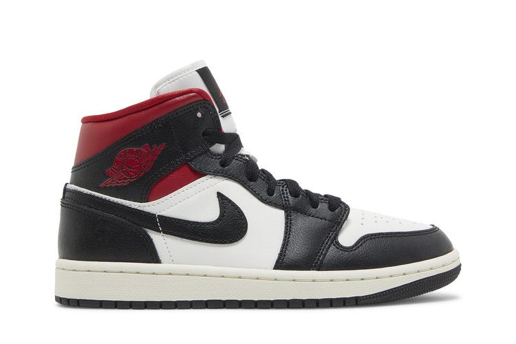 Women's Sneakers Jordan 1 Mid Gym Red Panda (Women's) Black/Gym Red-Sail