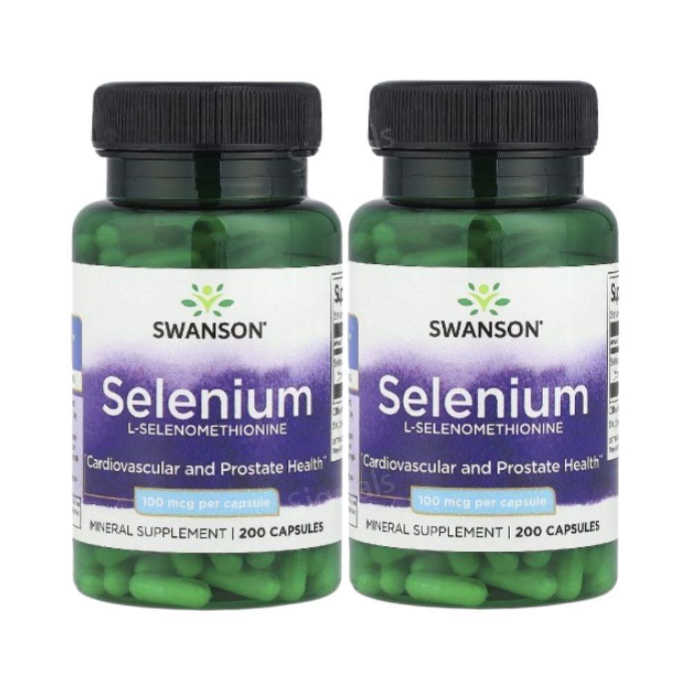 Swanson Selenium CAPSULES 100mcg 200 Capsules 2 pcs Selenomethionine 200