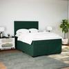 Box Spring Bed with Mattress Dark Green 140 X 190 Cm Velvet