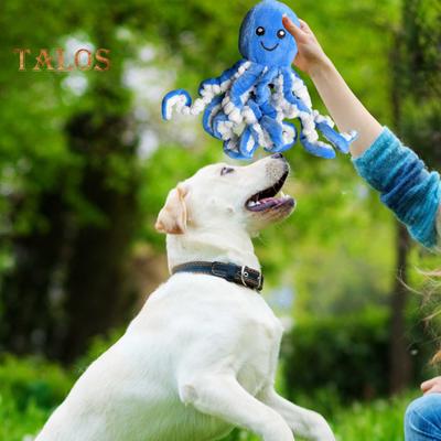 Squeaky Octopus Dog Toys Interactive Stuffed Octopus Dog Chew Toy for Aggressive Chewers Soft Plush Animal Dog Toy for Small Medium Large Dogs