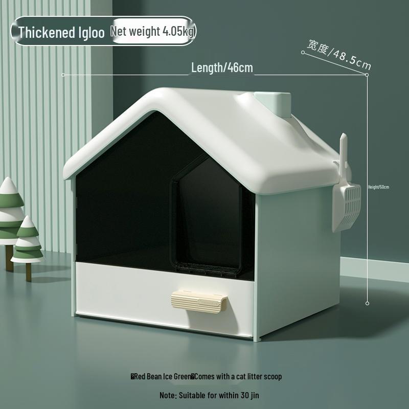 WINHONEY Fully Enclosed Cat Litter Box - Large, Odor-Proof & Deodorizing