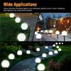 Solar Powered LED Ball Light Outdoor Round Lawn Lamp Waterproof Ground Plug Landscape Lighting for Garden Pathway Patio Decor