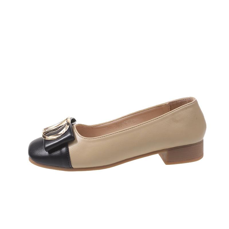 

Женские туфли Hongtong, неглубокие, 2025, осень, новые туфли Xiaoxiangfeng Doudou, модные, мягкая подошва, квадратная, женская обувь Mary Jane 35 хаки