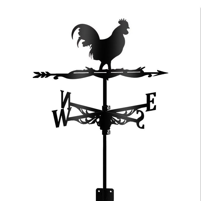 Weather Vane Ornament: Outdoor Wrought Iron Spray-Painted Roof Decoration Metal Craft