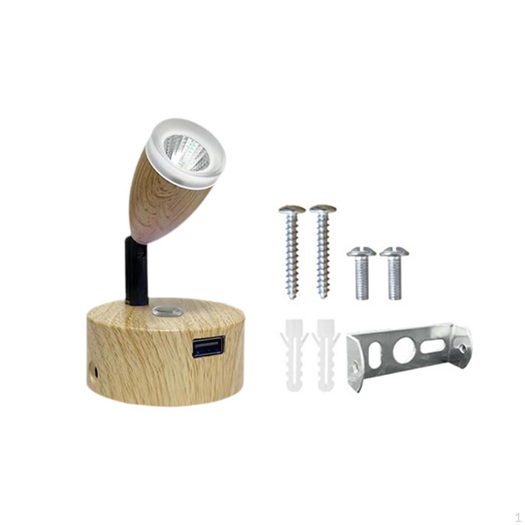 Aluminum LED Bedside Reading Lamp with USB Port And Brightness Adjustment Flexible Adjustable