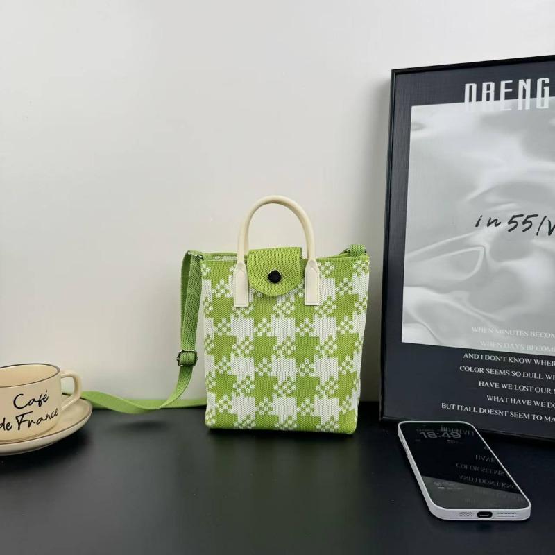 New knitted mobile phone bag, high-end handbag, women's messenger bag, adjustable versatile, convenient and large-capacity bag