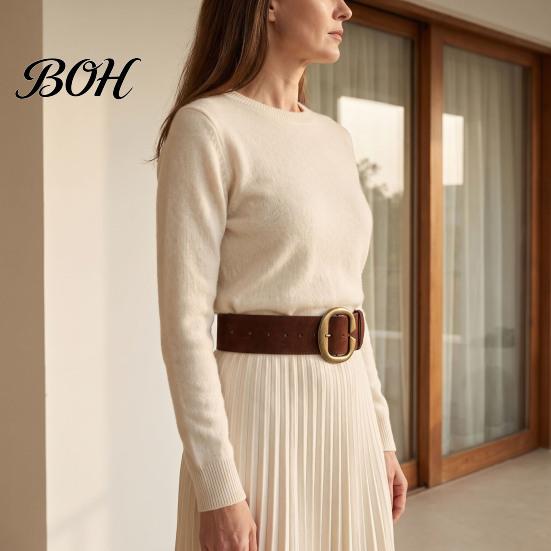 Wide Cinched Belt for Figure Shaping Vintage Waist Belt, Women Retro Faux Leather with C Buckle, Brown Suede High Street Dresses Jeans Soft Cincher