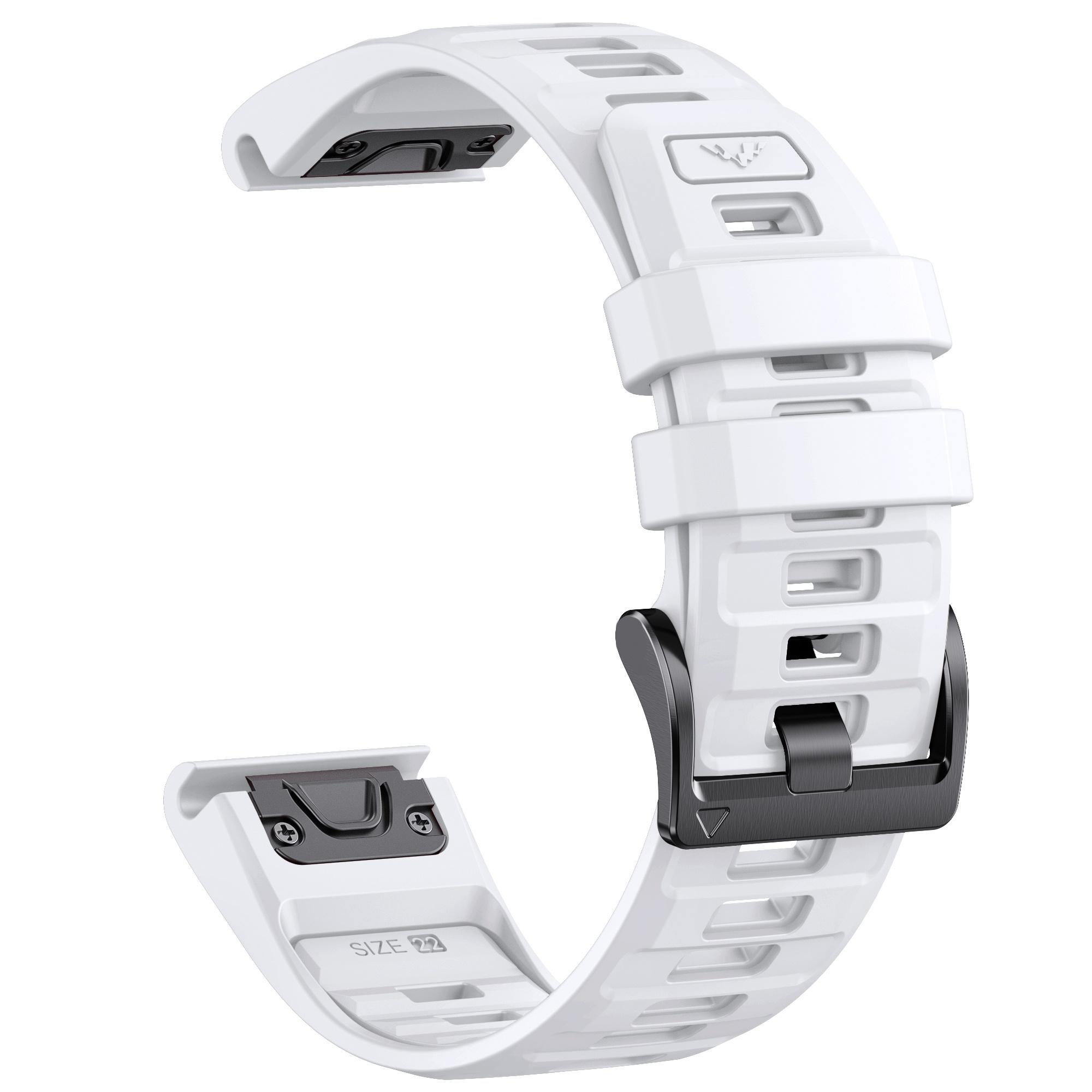 

1:1 Fenix8 Watch Band For Garmin Fenix 8 47mm 51mm E 7 7X 6 6X 5 5X/Epix Pro/Enduro 3 QuickFit 22mm 26mm Silicone Strap Bracelet QuickFit 26mm білий