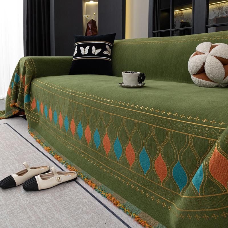 Etnický styl Žinylkový Potah na Pohovku Odolný Proti Kočkám Sova Plné Pokrytí Protiskluzový Gauč Celoroční Univerzální Pohovka Kempingová Deka Ochrana Proti Prachu