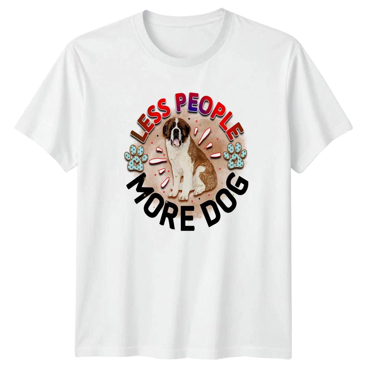 Less People More Dog T-Shirt Saint Bernard Dog Lover XXL
