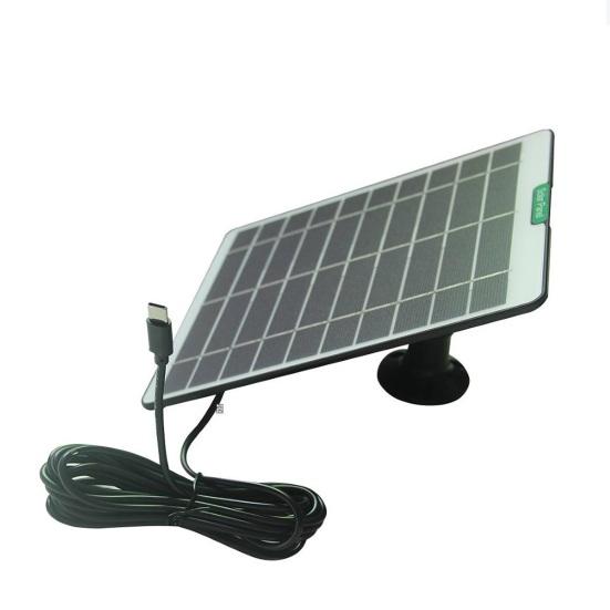 Solar Panel 5W Weather-Resistant Solar Charging Panel with Type-C To Micro-USB Output Doorbells Surveillance Cameras Solar Panel