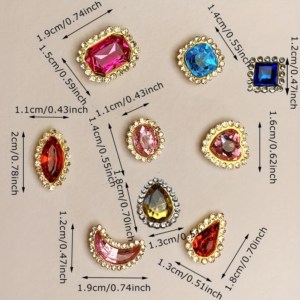 50 Stück Gemischte Farbe Strass Kristall Verzierungen Set, Metallkralle Aufnähdekorationen für DIY Modekleidung, Schuhe, Hüte, Taschen