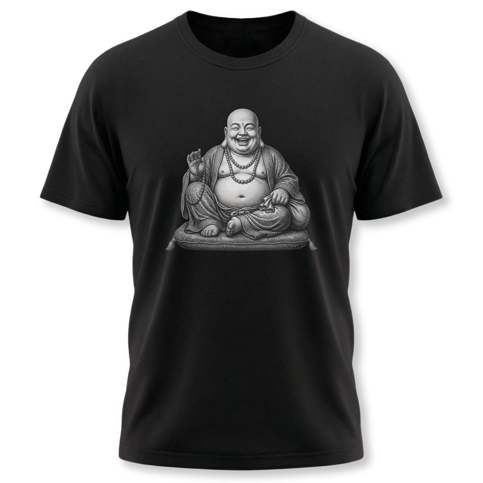 Laughing Buddha T-Shirt | Happy Budai Hotei Zen Buddhism Graphic Tee Shirt XXXXL