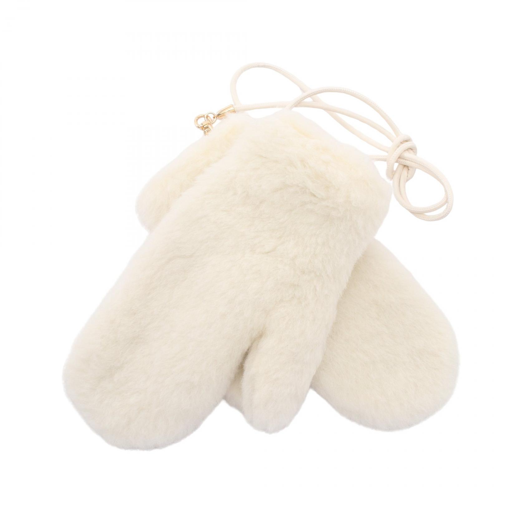 Used MAX MARA Teddy bear gloves wool alpaca White Used Women