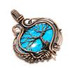 Tibetan Turquoise Pendant, 999 Copper Wire Wrapped Gemstone Jewelry, Handmade Tree Of Life Pendant, For Thanksgiving