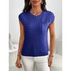 Sommer neuer Damen Pullover kurzärmelig Rundhals gestreift Stricktasche Pullover Top