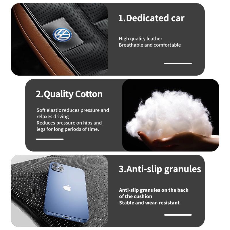 Hub Caps Leather Car Seat Cushion Comfortable Auto Driving Support Pad For Volkswagen VW Golf 4 5 6 7 Polo Jetta Sagitar Magotan