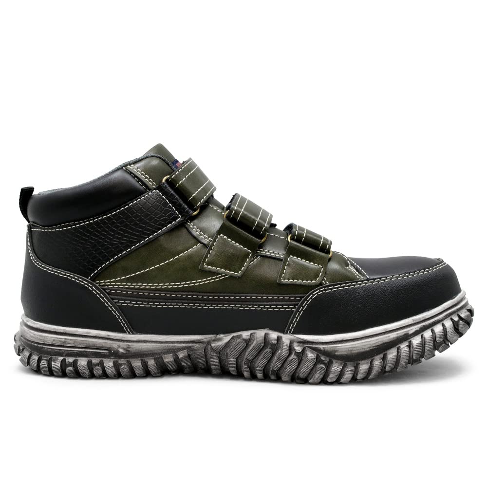 Edwin Safety Shoes with Steel Toe Cap and Magic Hole ESM-103 High-Cut (MACCHA 26.5)