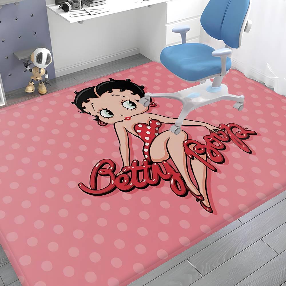 B-Betty Girl B-Boop Fußmatte Waschbar Rutschfest Wohnzimmer Sofas Stühle Bereichsmatte Küche Fußabtreter Teppich