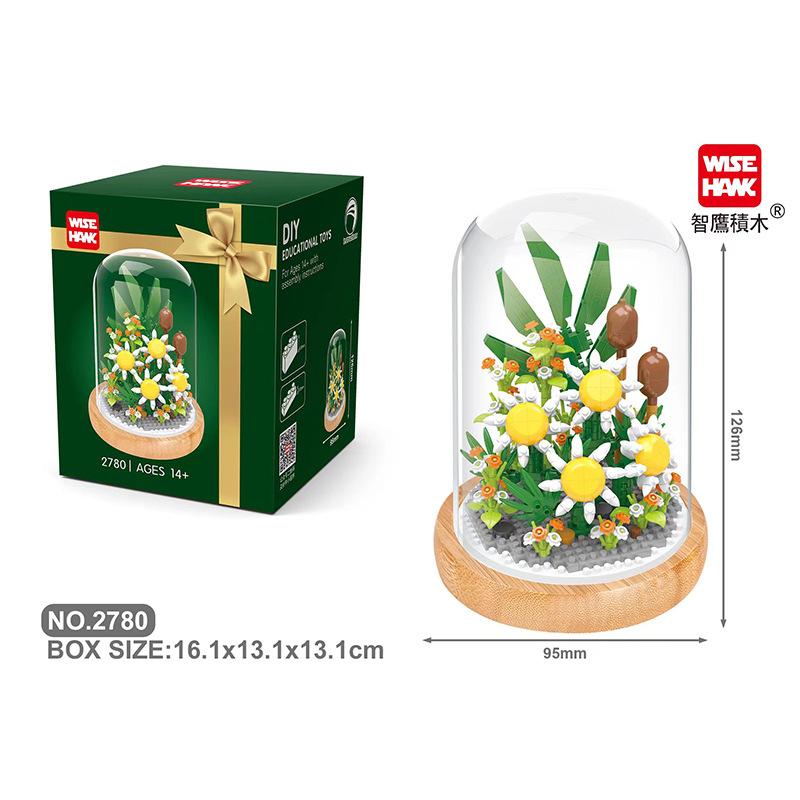 

Flower Micro Building Blocks Lily Rose Tulips Bouquet Immortal Daisy Sunflower Mini Brick Figure Toy For Home Decor With Display With Box