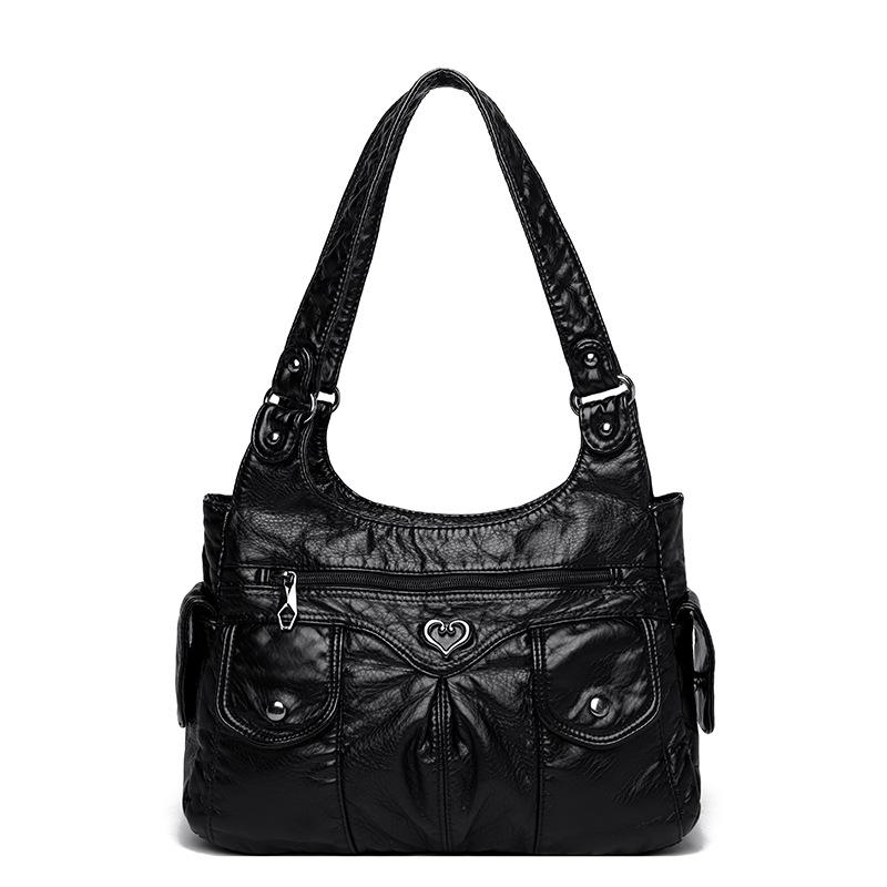 2023 Patchwork PU Crossbody Shoulder Bag for Women - European and American Style, Large Capacity Handbag