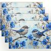 Watercolor Bluebird Meal Mat Fresh Countryside Waterproof Oil proof Table Mat Healing Series Insulated Meal Mat