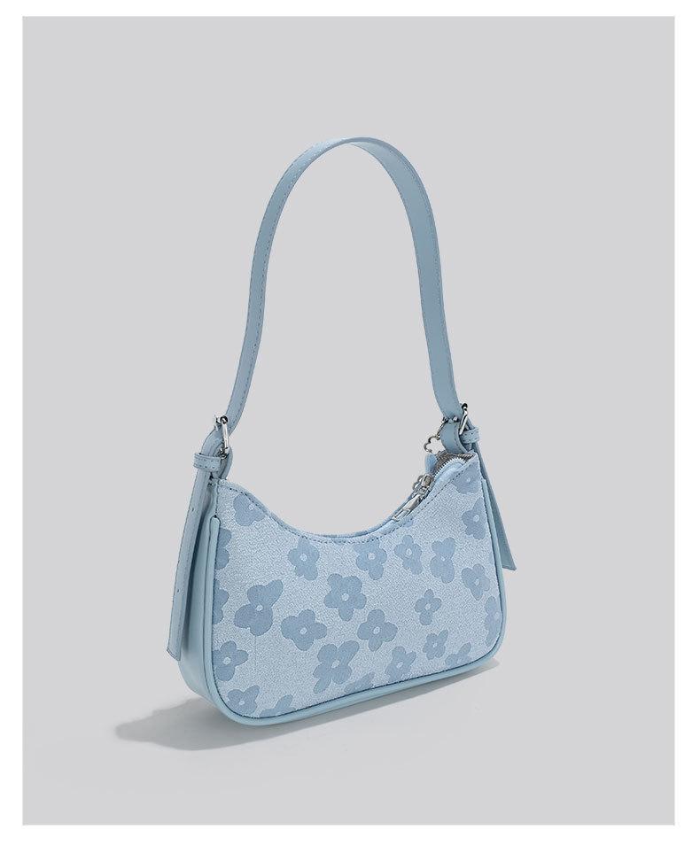 

JIAERDI Floral Luxury Designer Handbag Women 2023 New Harajuku Chains Chic Denim Y2k Bag Ladies Casual Sweet Cool Bolso Mujer синій