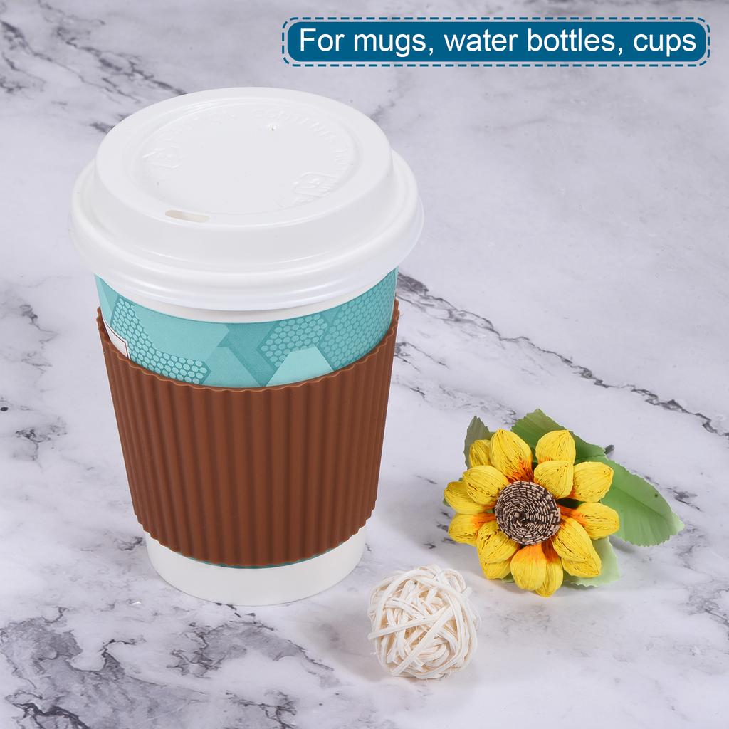 Mug Sleeves Heat Resistant Protective Anti-slip Cup Silicone Covers Water Bottle Boots Pack of 2