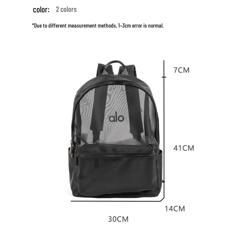 Alo Summer Průhledný batoh se dvěma ramenními popruhy z nylonové síťoviny - Trendy unisex cestovní taška, japonský a korejský styl.