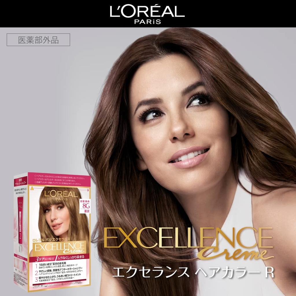Paris Excellence R Liquid Hair Dye for Gray Light Chestnut Brown with a Greenish Tint L'Oreal Hair, 6NG,