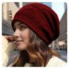 Big Head Circumference Hat, Women's, Pile Pile Pile Hat, Baotou, Confinement Hat, Single-layer, Thin, Rolled Edge, Knitted, Woolen Hat