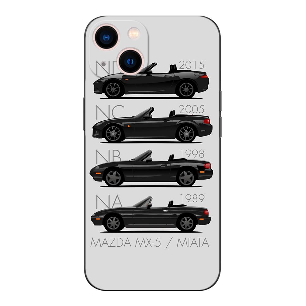 Black Tpu Case For Samsung Galaxy S6 S7 S8 S9 Plus Back Cover Miata Mx5 Na