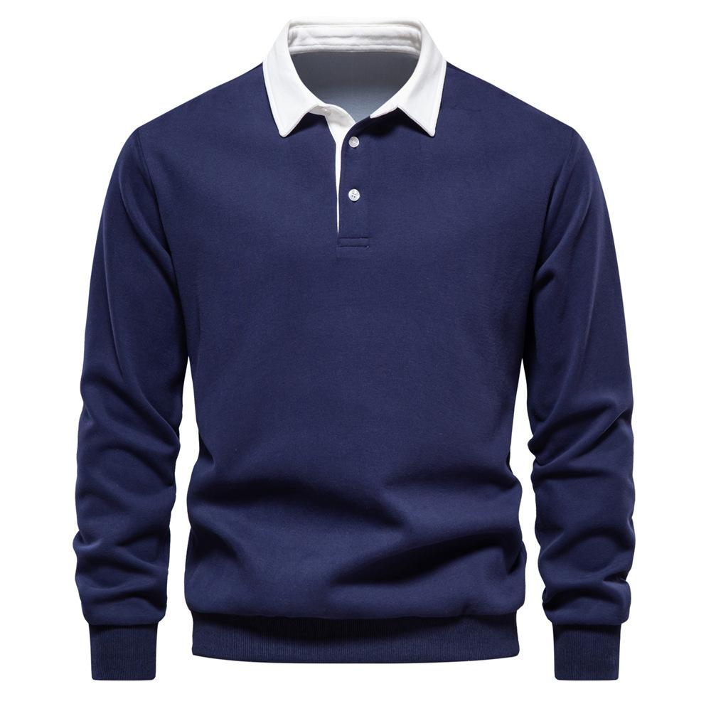 New Autumn Long-sleeved Polo Collar Sweatshirt, Trendy Men s Sweatshirt, High Quality, Casual and Versatile for Men S