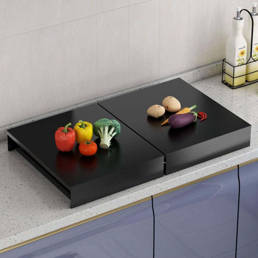 Extra Thick Gas Furnace Cover Strong Durable Carbon Steel Plate Electric Furnace Cover Space Saving Gas Stove Rack Cover