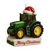 Yousheng Christmas Ornament Tractor Wearing Xmas Hat Charm Festive Hanging Decoration Holiday Seasonal Home Accent