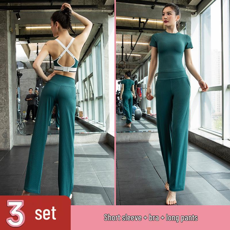 Women's Slim Fit Short Sleeve Yoga Suit - Skin-Friendly, Waist-Cinched, Quick-Drying Sportswear for Summer Fitness