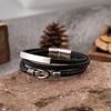 Stylish Stainless Steel Leather Bracelet, Multi-layer Woven Leather Rope Bracelet Bracelet Jewelry