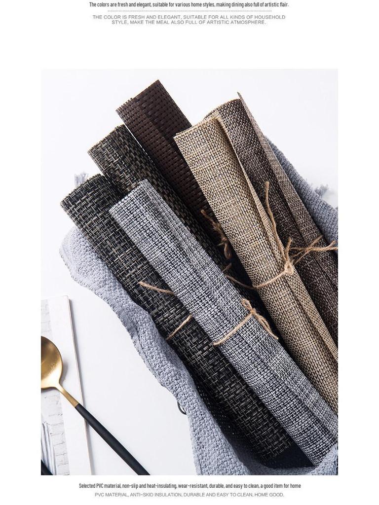 Nordic Japanese Woven Waterproof Heat-Insulating Dining Mat