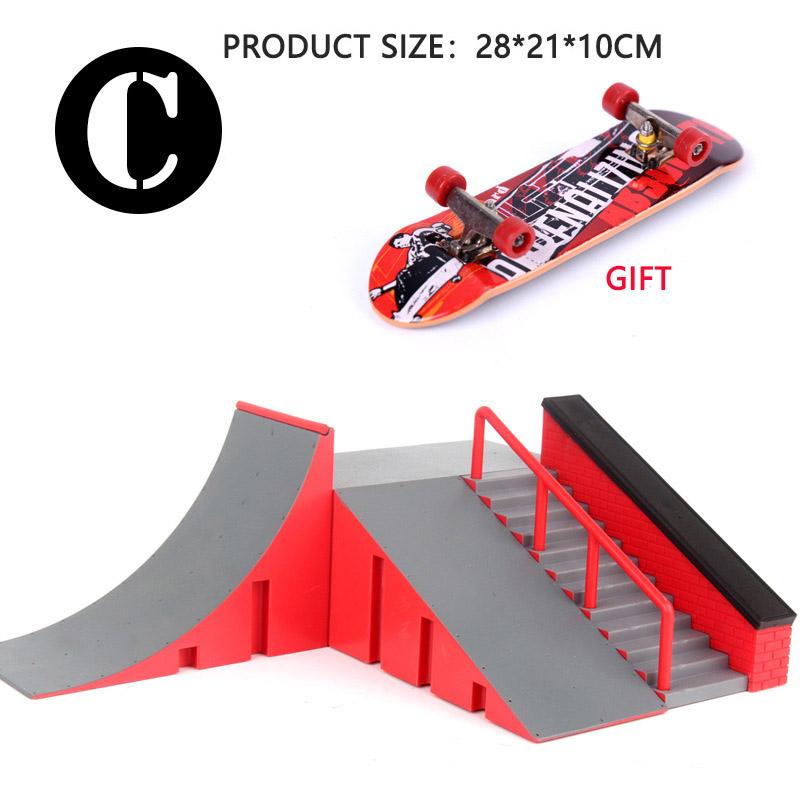 Finger-Skateboards Skate-Rampe Teile-Set Spielzeug Finger-Fahrrad Finger Training Sport Fingerboard Spielzeug Skatepark-Rampe Spielzeug für Kinder