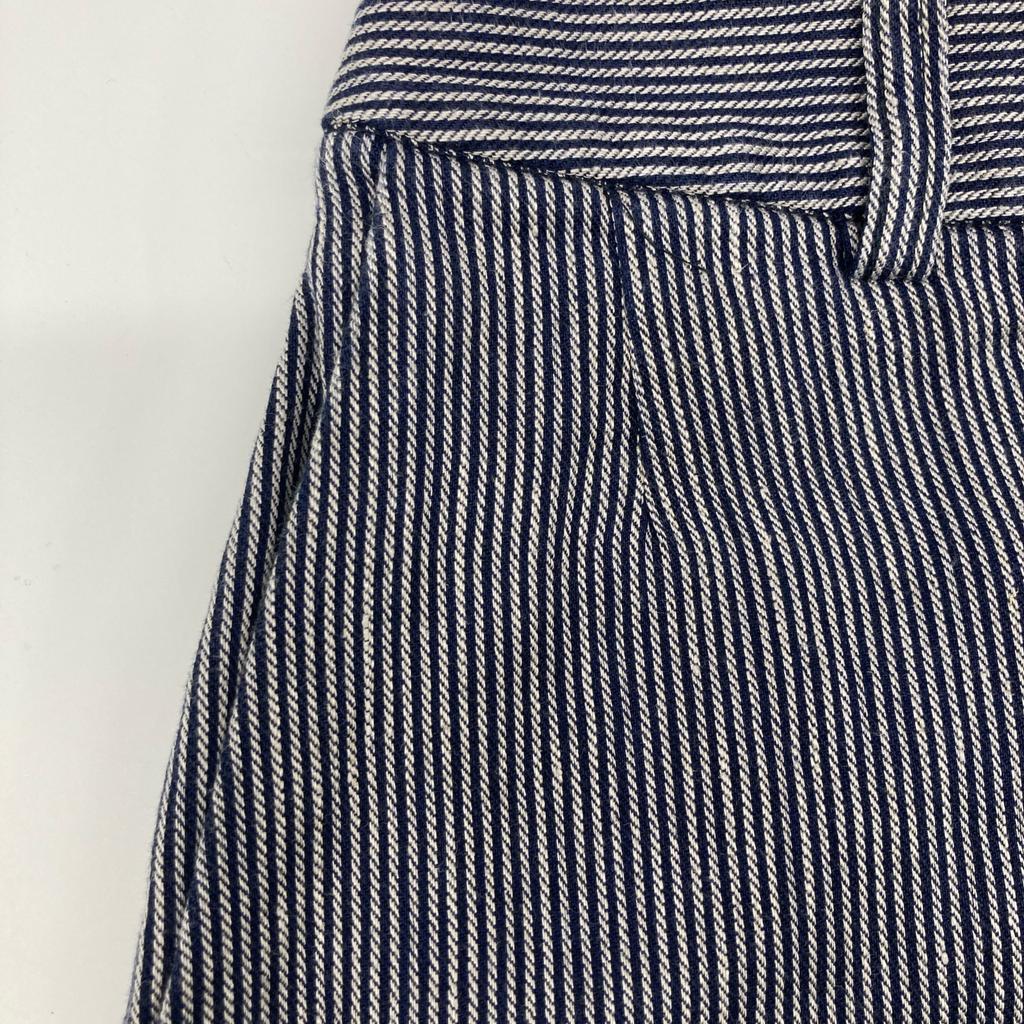Pallas Palace [Made In 2011] PFPT-3476B Striped Gaucho Pants/ Bottoms 2 Navy / WhiteUsed