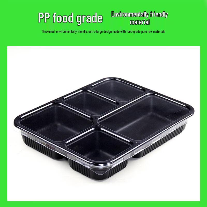 1100ml 5-Compartment Disposable Plastic Food Container